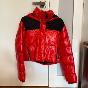 Bagatelle NYC Red Cropped Puffer